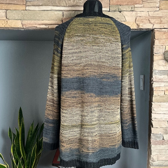 Curio New York Art to Wear Layering Tunic Sweater Lagenlook Black Green XL - Picture 5 of 10